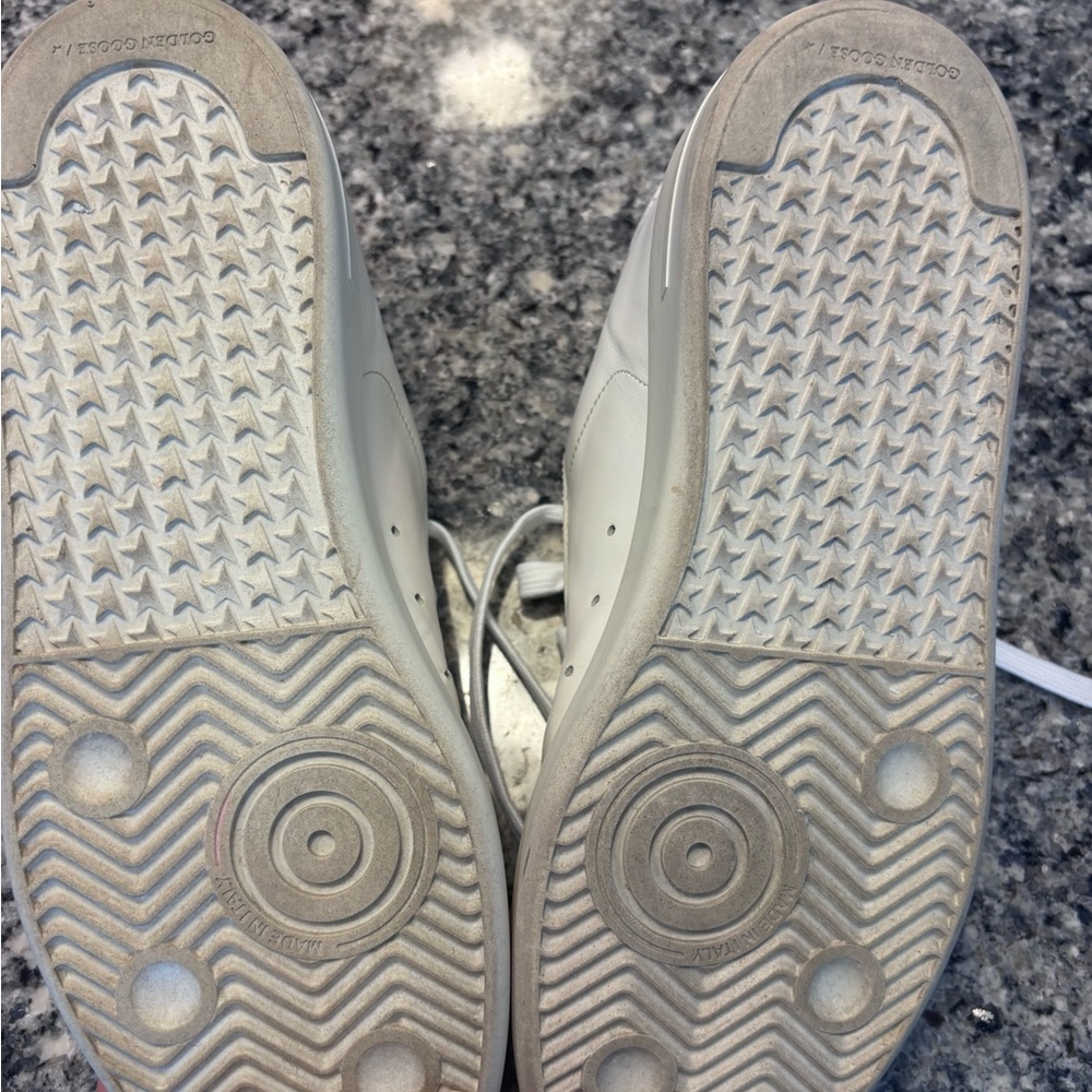 Golden Goose White Leather Star-Accent Women's Sneakers Size 10 - Picture 2 of 8